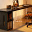Bureau rectangulaire en bois massif noir-660821980-660821953