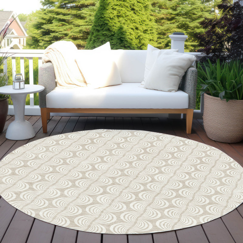 Tapis intérieur / extérieur beige Kairova , 8 pi x 8 pi