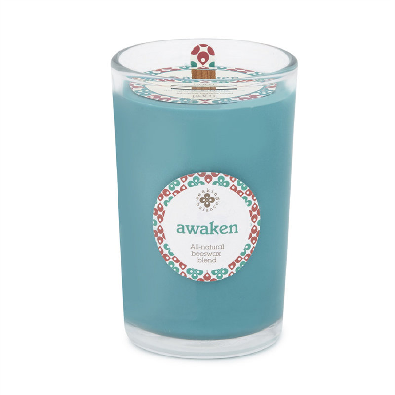 Awaken Blue Beeswax Aromatherapy Jar Candle