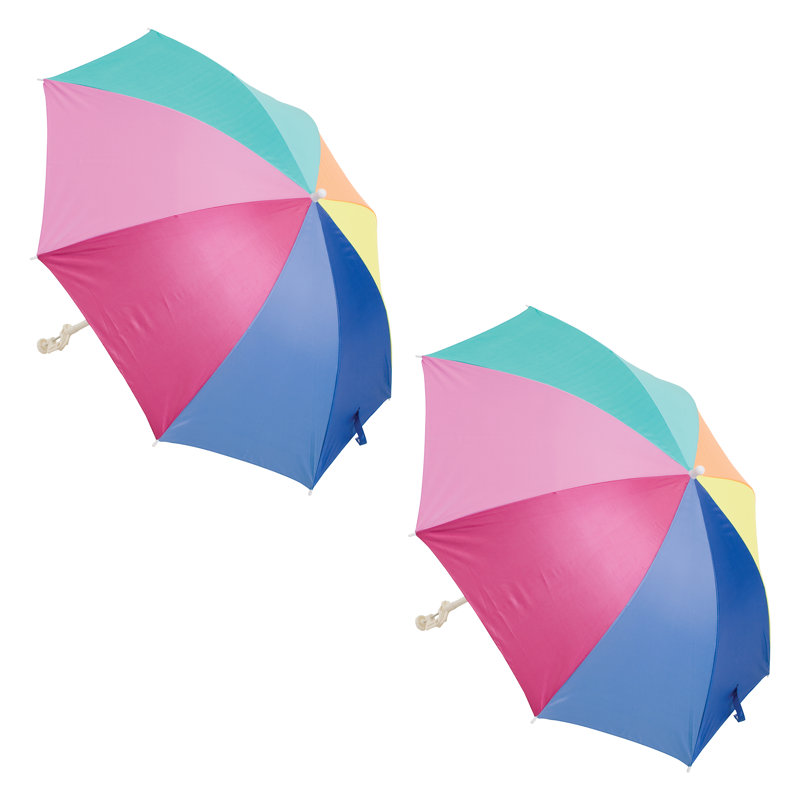Rio Brands Wave Beach 4' Adjustable Clamp-On Beach Umbrella And Sun Shade, Lightweight Polyester Umbrella With Clamp For Chair, Blue
