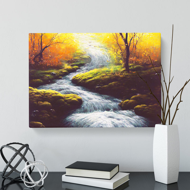 Spring Forest Stream - Wrapped Canvas, 35cm H x 50cm W x 3cm D