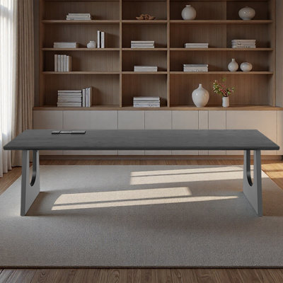 Black solid wood desk for study office and learn