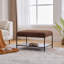 Banc de rangement rembourré avec tablette amovible-773862793