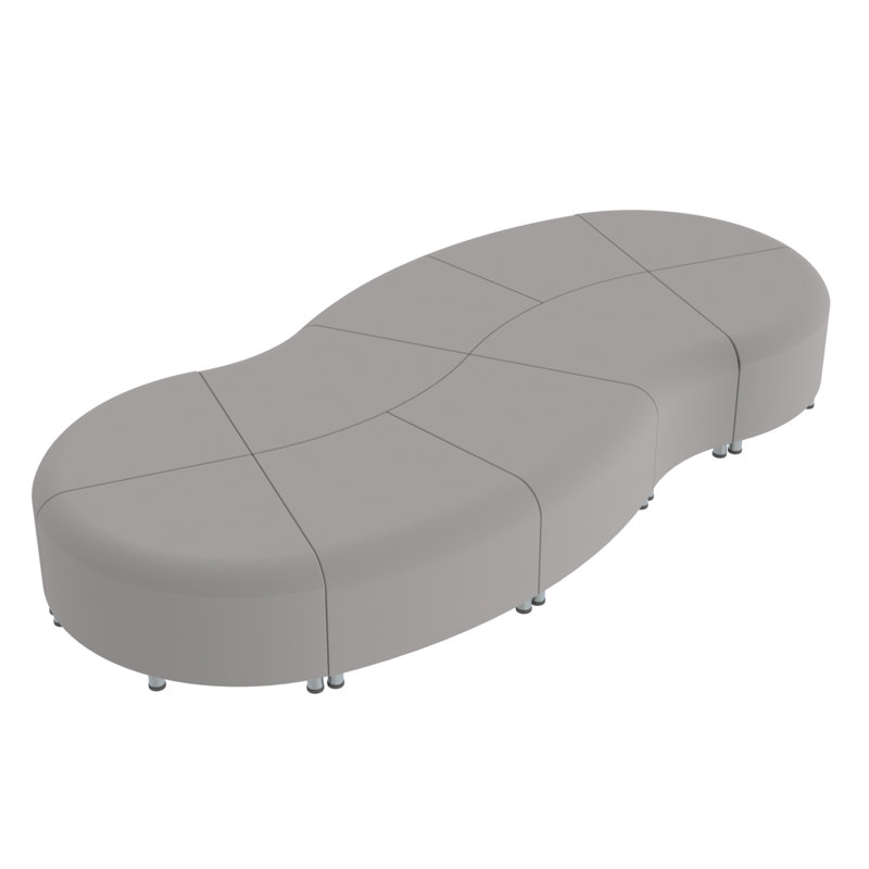 Ensemble de 10 chaises Pro Wave Connect Curved Wave, Gris