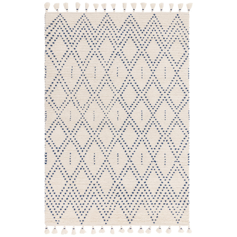 Crigler Moroccan Handmade Cream/Grey Area Rug, Rectangle 160 x 230cm