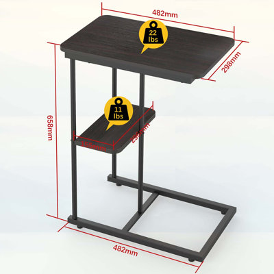 Table d'appoint pliable robuste avec panier de rangement, support pour ordinateur portable et table de bout pour une utilisation polyvalente