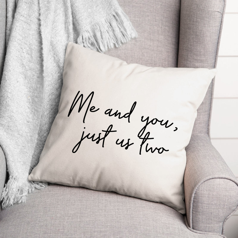 Coussin décoratif noir et blanc Just Us Two