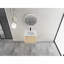 Meuble-lavabo mural 24 po avec lavabo en céramique blanche et porte à fermeture en douceur 1 pièce, contreplaqué, chêne blanc-129437840
