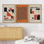 Mid Century Shape Watercolor Misty Abstract, reproduction encadrée sur toile, 3 pièces-91259960-91259961