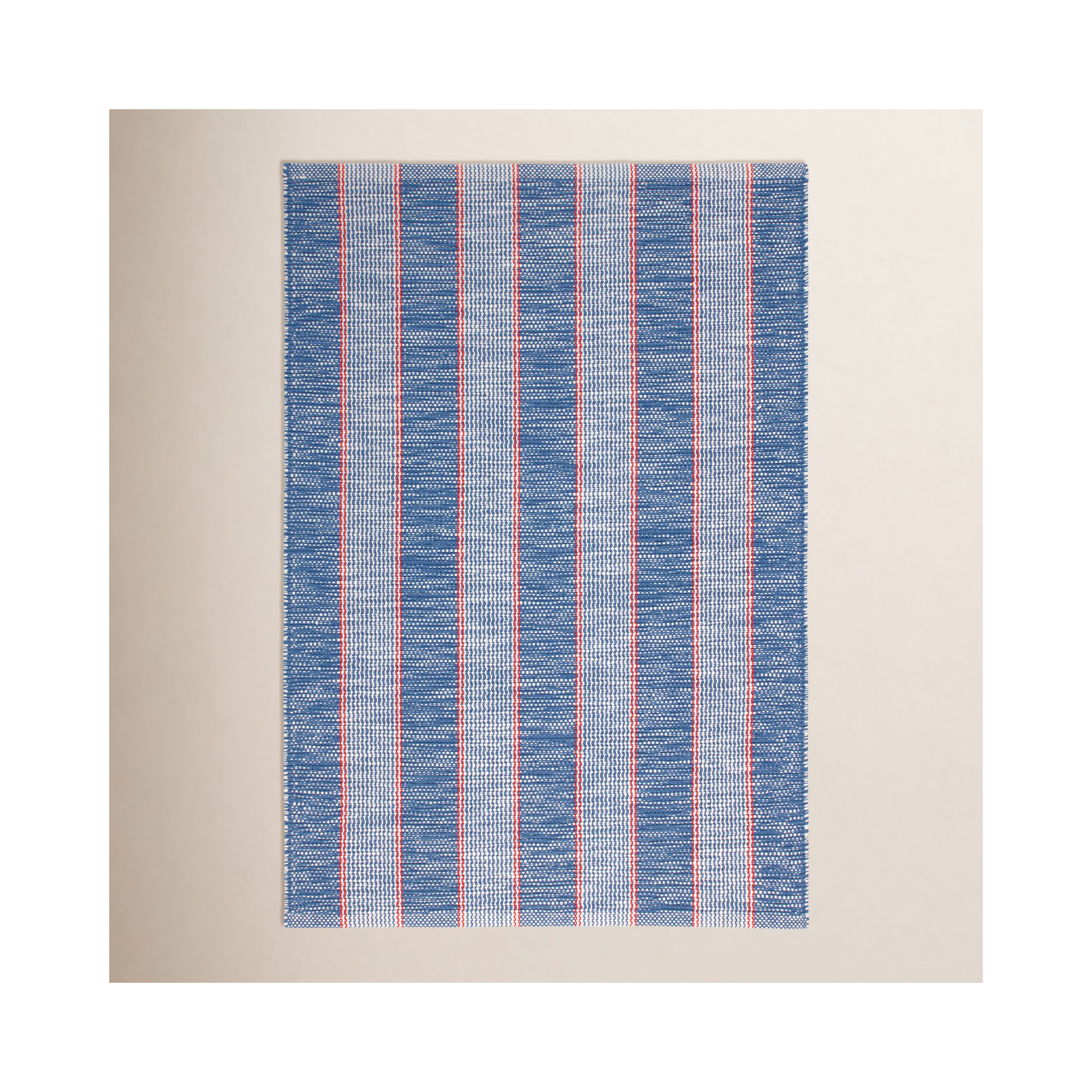 Hillsgrove Stripe Denim Handwoven Cotton Rug, Rectangle 9' x 12'
