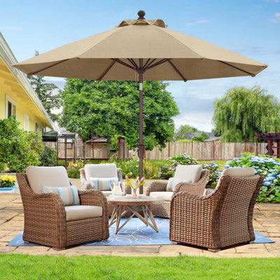 Parasol de marché en oléfine 9 'avec inclinaison et manivelle