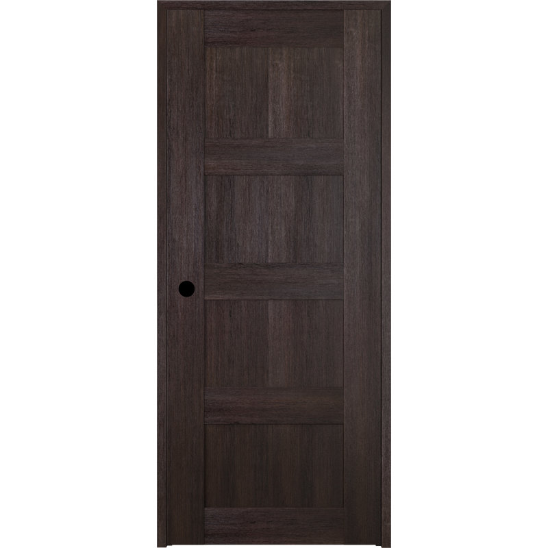 Porte battante simple à panneau en bois manufacturé Avon 07 3R, Chêne Veralinga, 23,875 po x 79,37 po, Côté droit