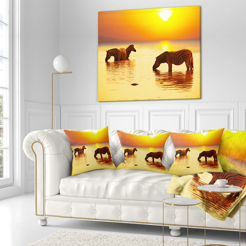 Coussin lombaire pour animaux zèbres, Carrée 18 po x 18 po