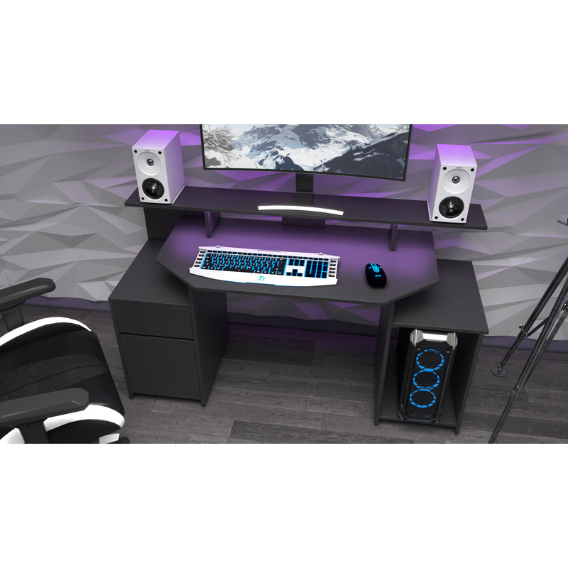Hopelyn Computer Desk, Dark Wenge