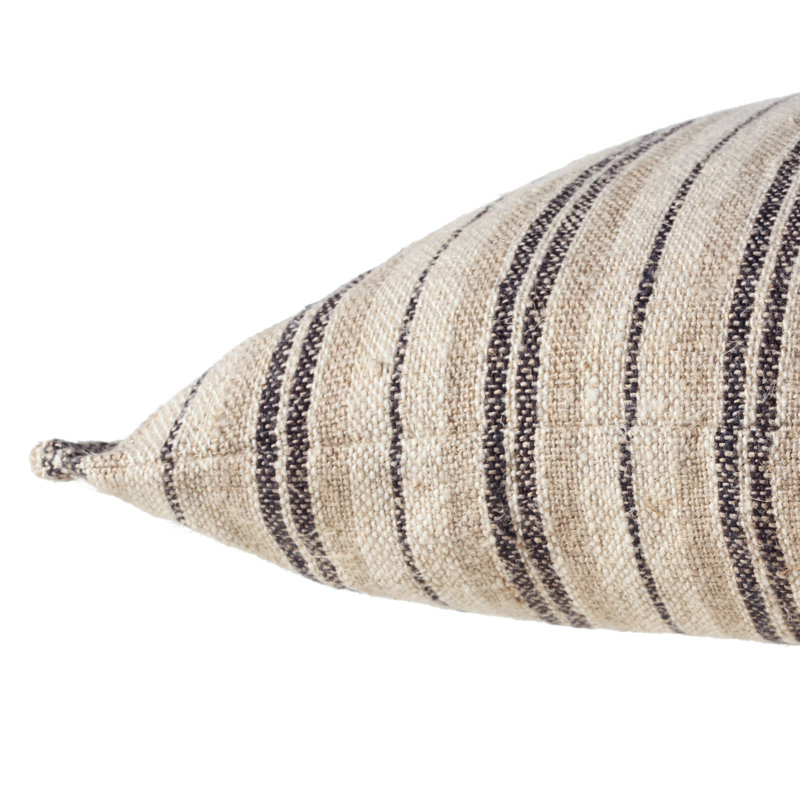 Housse et insert de coussin rectangulaire 100% lin Regent, Brun foncé, Bas