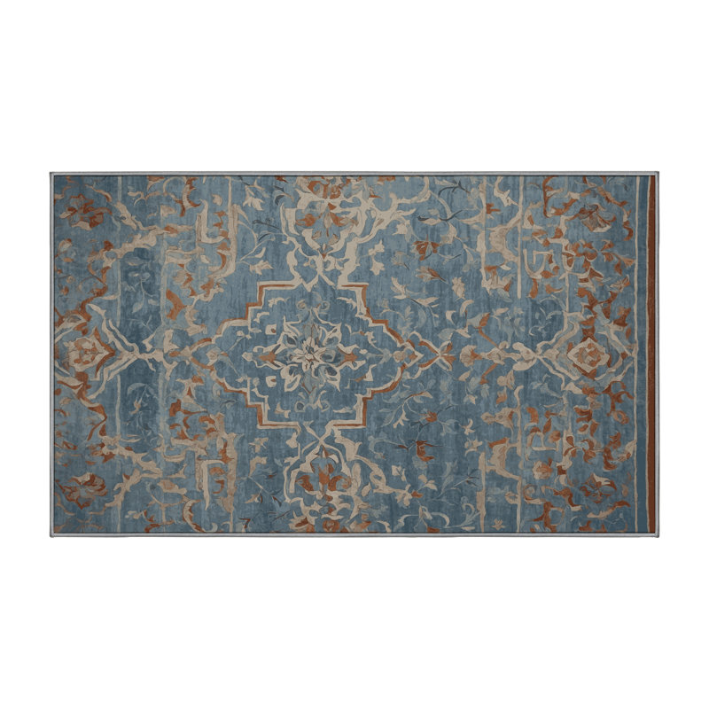 Tapis gris lavable à la machine, Rectangle 6 pi x 9 pi