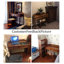 Bureau traditionnel en bois d'hévéa avec tiroirs-155070084