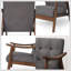 Fauteuil d'appoint Mid-Century moderne capitonné avec structure en noyer-918891086