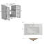 Meuble-lavabo autoportant moderne de 30 po avec lavabo en céramique, armoire autoportante en bois d'hévéa massif et portes en verre flou (blanc)