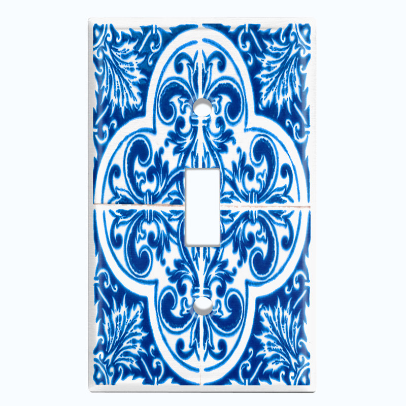 Patterned 1 - Gang Toggle Light Switch Standard Wall Plate