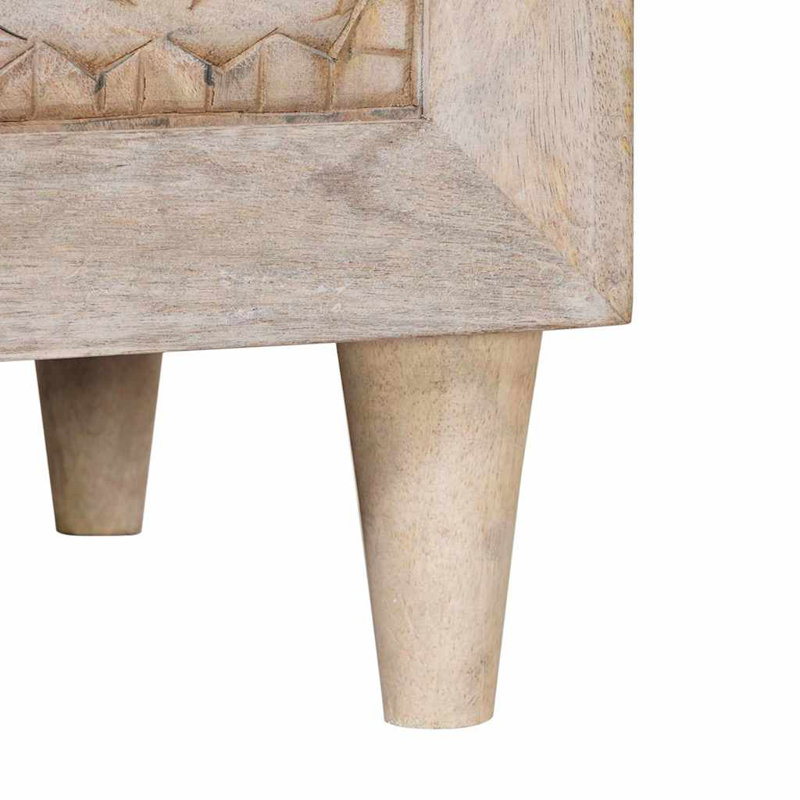 50cm W Solid Wood Bedside Table, Beige