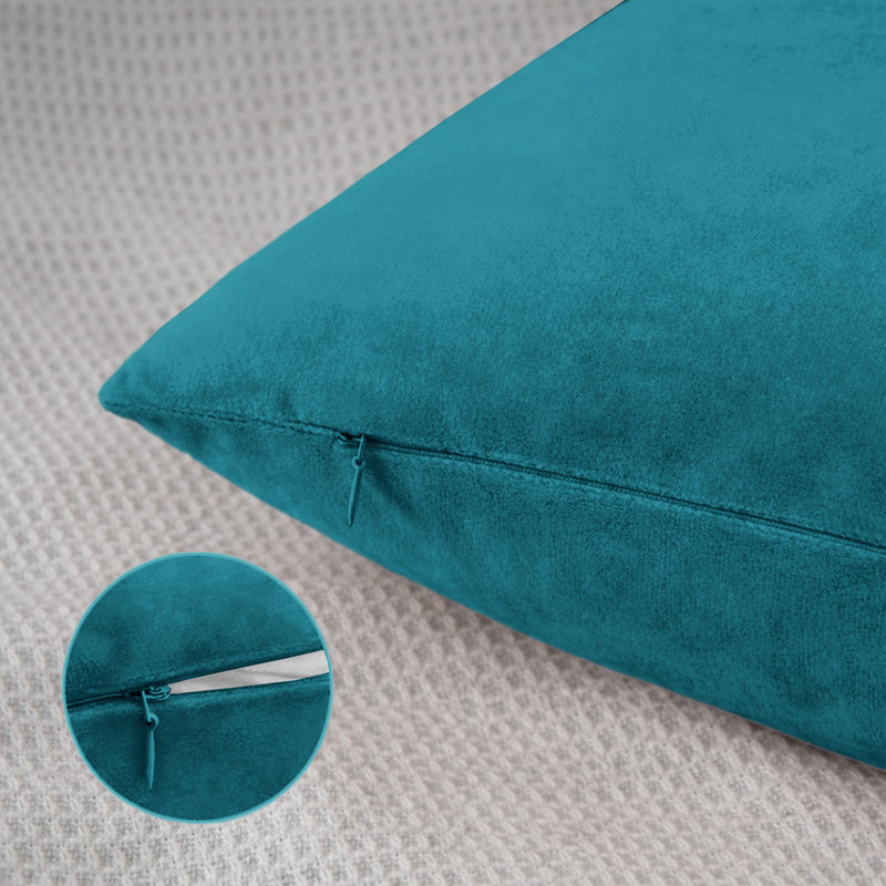 Square Scatter Velvet Cushion Cover ( Set of 4 ), Teal
