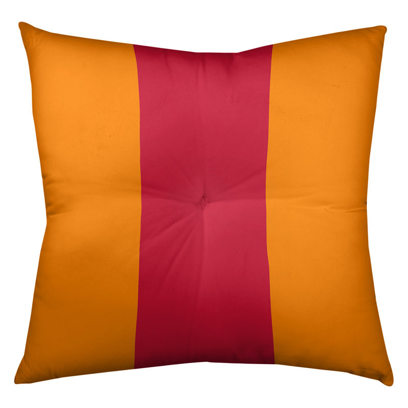  Coussin de sol touffeté, 26 po x 26 po, Orange / Rouge