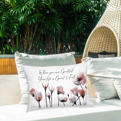 Coussin décoratif d'extérieur imprimé floral Grateful Faith par Albert Koetsier