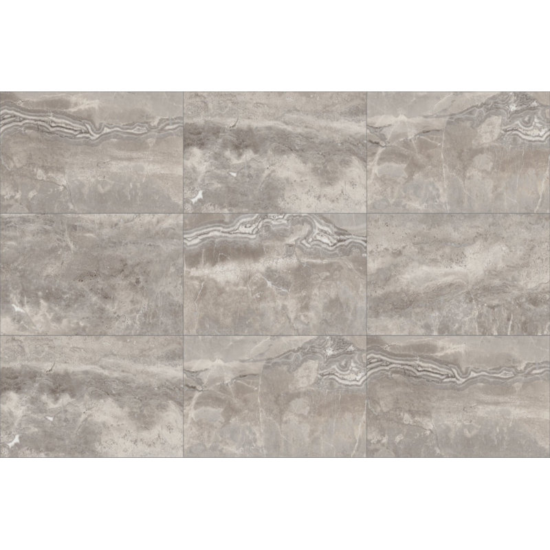 Carreau de mur et de plancher en marbre 24 po x 48 po Marble Marble, Beige/gris