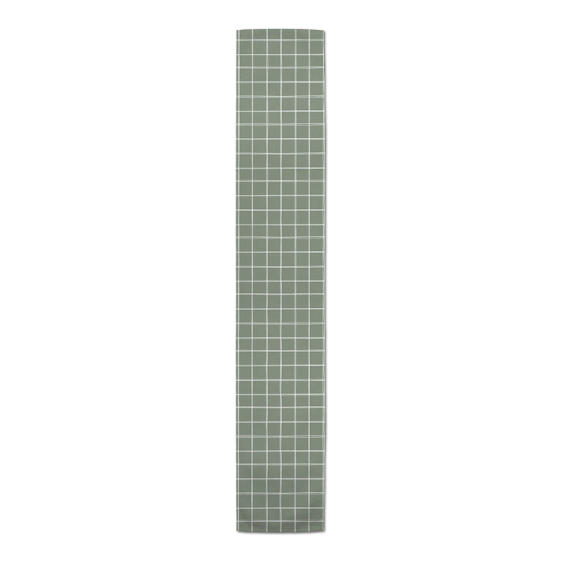 Canvar Rectangle Plaid Polyester Table Runner, 90" x 16", Green
