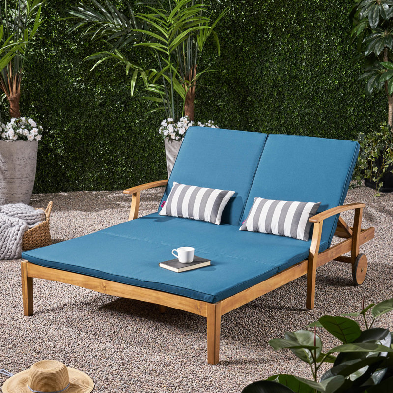 Outdoor Chaise - Fully Adjustable & Relaxing Double For Poolside Deck Quick-Drying