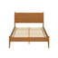 Lit plateforme pleine grandeur de style Mid-Century avec finition en chêne, ensemble de lattes et amélioration du débit d'air pour la construction moderne de la chambre à coucher, sans sommier tapissier, confort d'assemblage facile