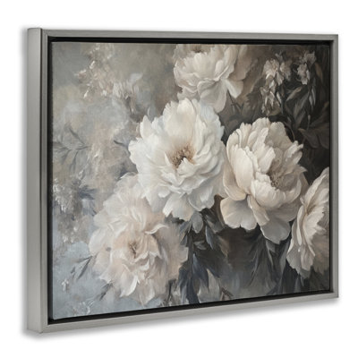  "White Florals", art mural rétro par Petal Prints Design