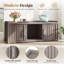 Armoire de rangement à chaussures en résine 46,86 "avec 2 portes et tablettes réglables (brun clair / gris)-1246474680