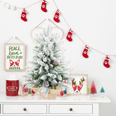 Arbre de Noël de table 3 ', arbre de Noël floqué