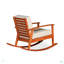 Chaise berçante avec coussins, finition huilée naturelle