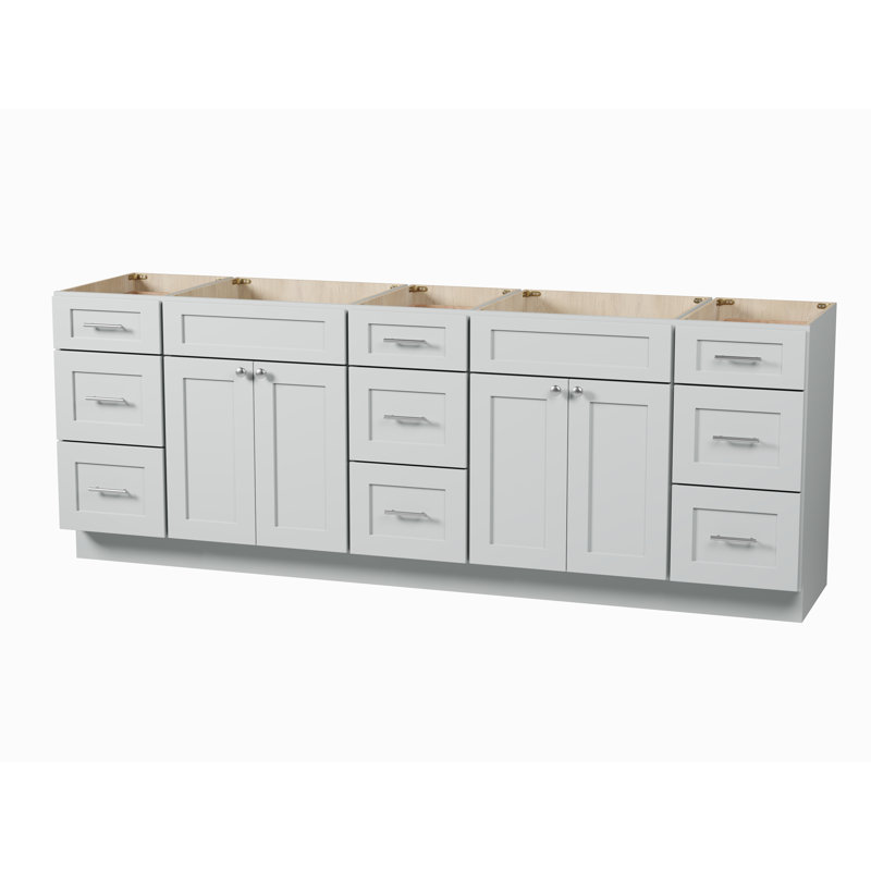 Base de meuble-lavabo double 93 po Disar, Gris