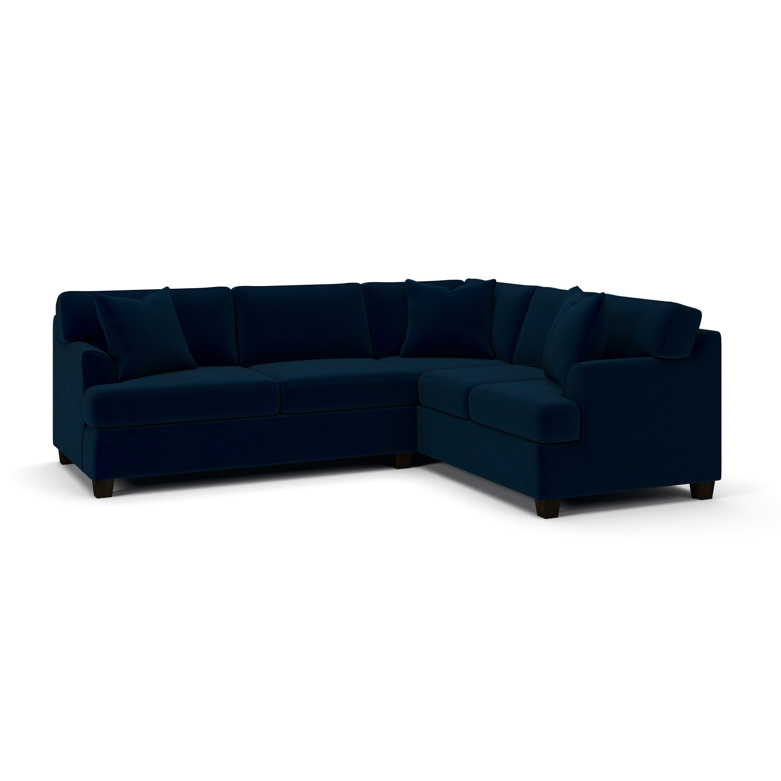 Conradina Upholstered L-Sectional, Bella Toast Performance Velvet, Right Hand Facing