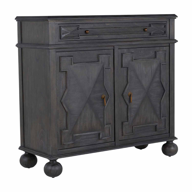 Ezekiel 2 - Door Accent Cabinet, Cerused Forest Black