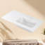 Comptoir de salle de bain simple 42 po x l 22 po avec comptoir en pierre en résine solide et comptoir blanc avec drain à droite et trou de robinet pré-percé