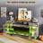 Alvilda 70" Farmhouse LED Fireplace Tv Stand With 3-sided Glass Fireplace,Glass Door Storage,Gray-452047747