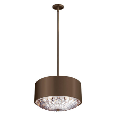 Cory 4 - Light Dark Aged Brass Drum Pendant