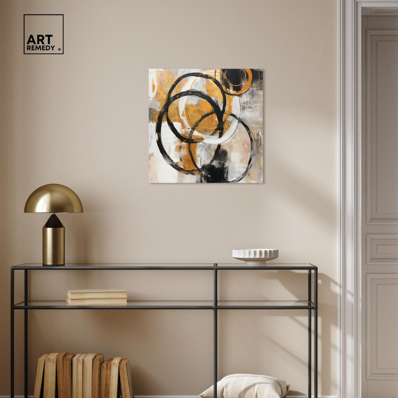 Sepia and Black Abstract Canvas Art, 20" x 20"