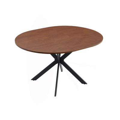 Extendable Round Dining Table (43" to 54") - Space-Saving Dining Table with Sturdy Metal Legs,for Small Apartment/Living Room, 4-6 Seater Multi-Functi