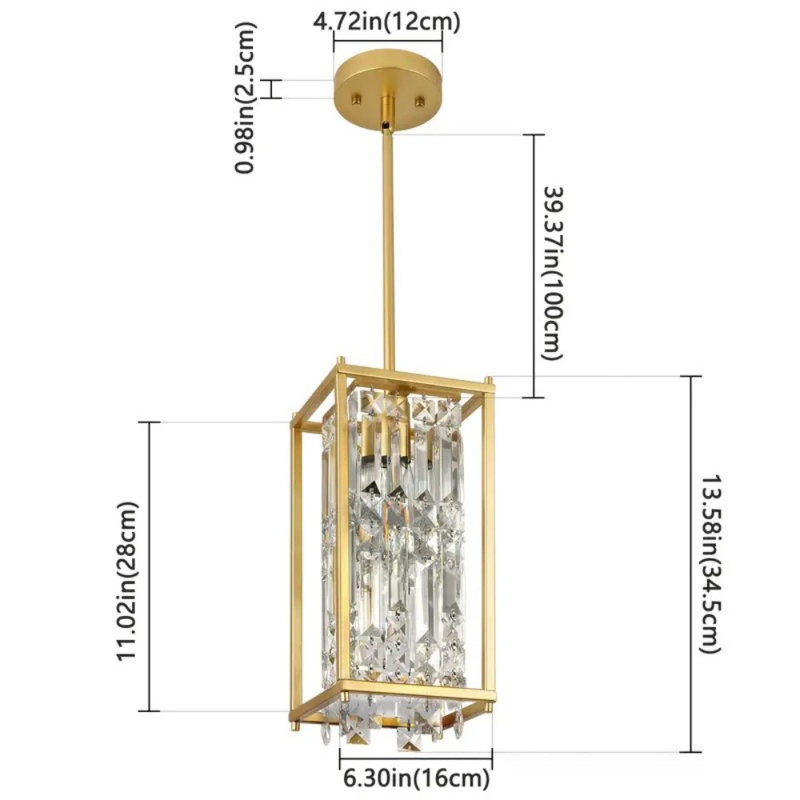 Luminaire suspendu de cuisine moderne en cristal, luminaire suspendu réglable pour l'entrée du couloir du salon de la salle à manger