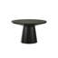 Table basse ronde moderne avec base en forme de cône, structure en bois d'hévéa durable au fini noir élégant-1215939571-1215939566
