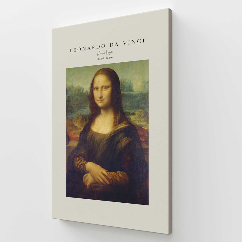 La Joconde de Léonard de Vinci v2, Cadre flottant en chrome poli, H 18,75 po x l 12,75 po x P 1,75 po