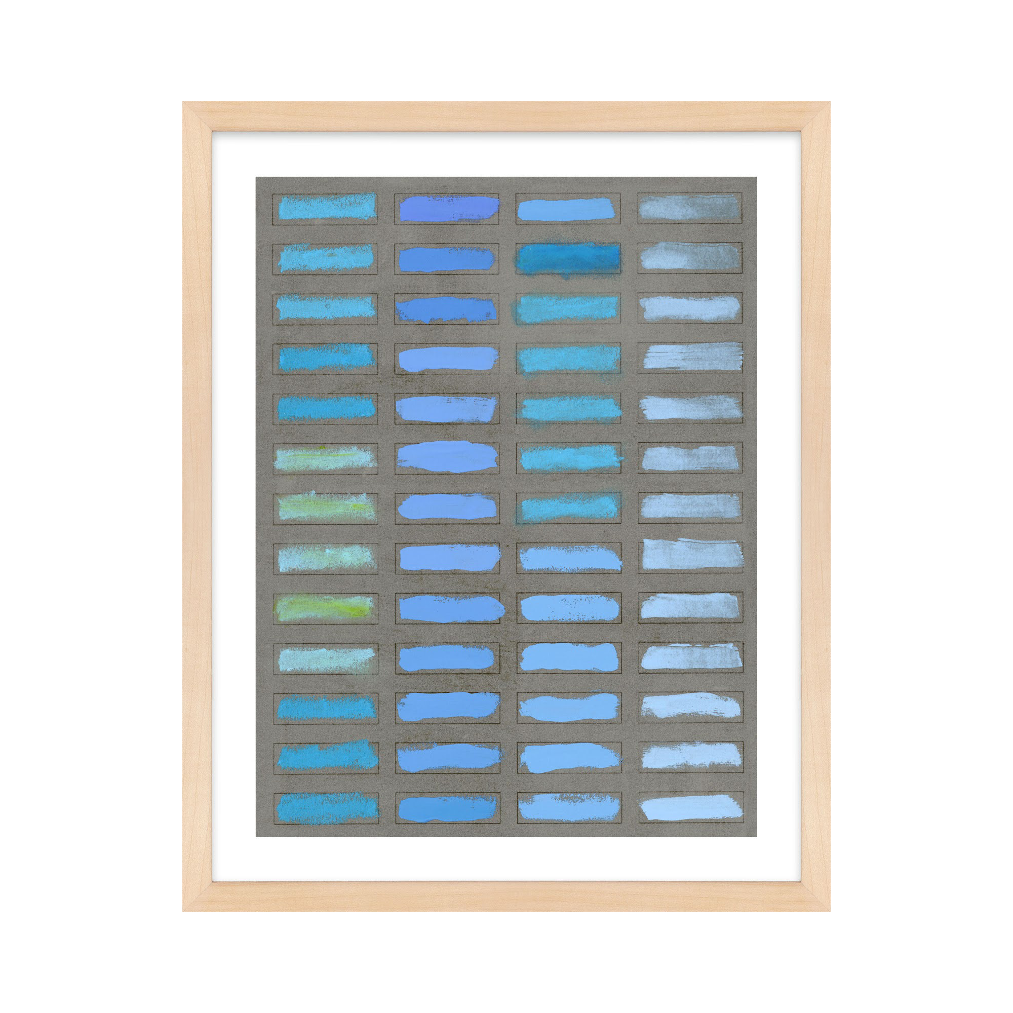 The Blues 2 by Jacques Pilon, Maple Framed, 25" H x 20" W x 1.25" D