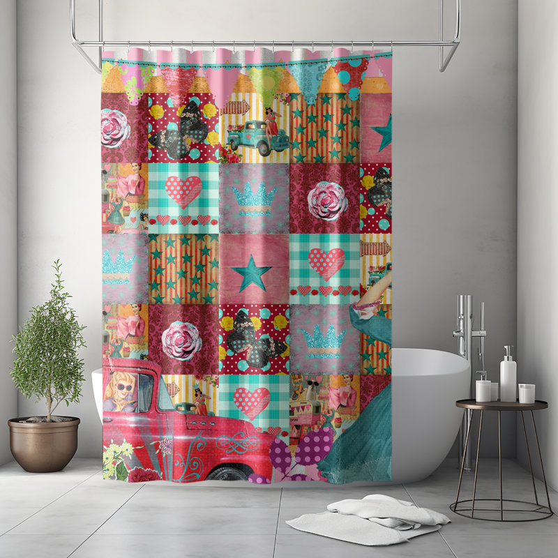 Zaylyn Patchwork Shower Curtain, 93" H x 70" W