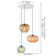 VetroMix  3 - Light Contemporary Vintage Cluster White Pendant Light with Colored Glass Shades